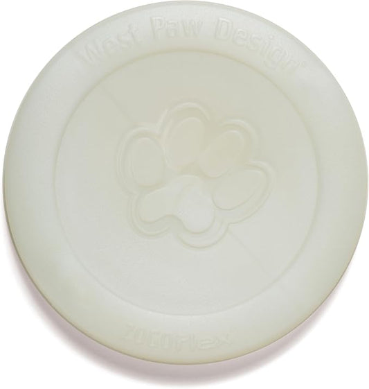 WEST PAW Zogoflex Zisc Dog Flying Disc, High Flying Aerodynamic Disc for Dogs Puppy – Lightweight, Floatable Disc for Fetch, Tug of War, Catch, Play – Doubles as Food/Water Bowl, Small 6.5", Glow