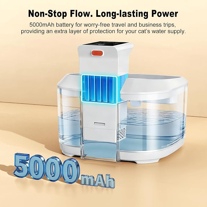 Cat Water Fountain LOXIBAO, 4.5L Large-Capacity Automatic Stainless Steel Pet Fountain with Drinking Spout, High-Capacity Rechargeable Cat Water Fountain - Ultra Quiet Pump for Cats & Dogs,2 Filters