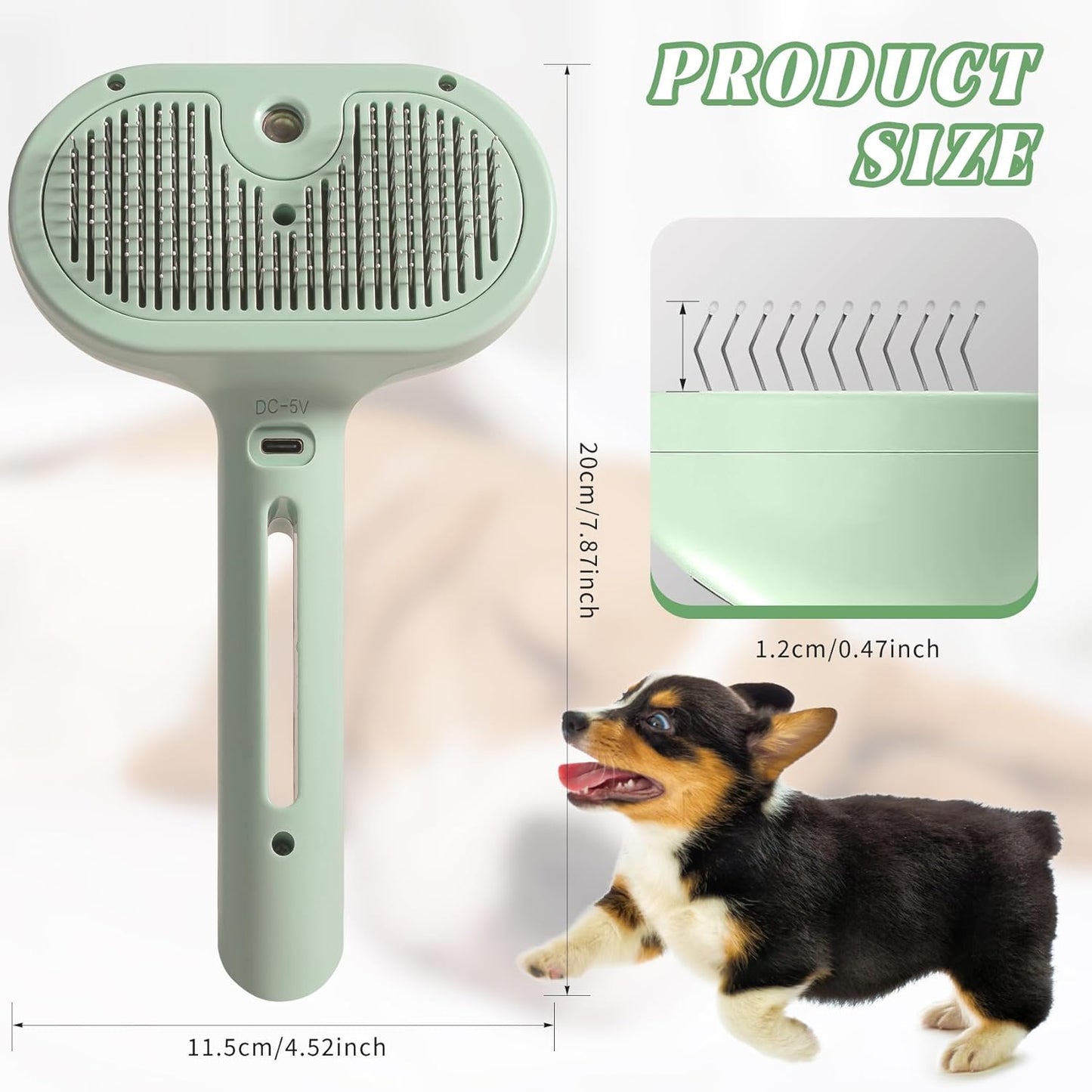 Self-Cleaning Spray Cat Brush for Shedding, Removes Static Flying Hair, and Works Wonders for Both Long and Short-Haired Pets 2 In 1 Cleaning Brush for Cats And Dogs Grooming