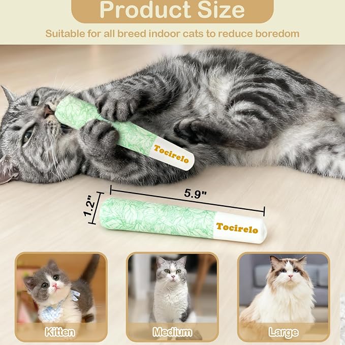 Tocirelo Catnip Toys and Silvervine Sticks for Cats