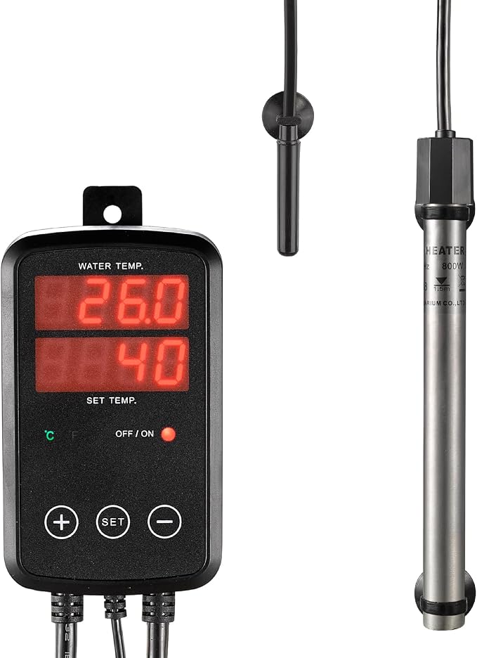 Titanium Aquarium Heater 1000W, Submersible Fish Tank Heater with Digital Display Temperature Controller, 0℃-40℃ Adjustable, Fast Heating for 150~200 Gal Saltwater Freshwater, MX-9029(1000W)