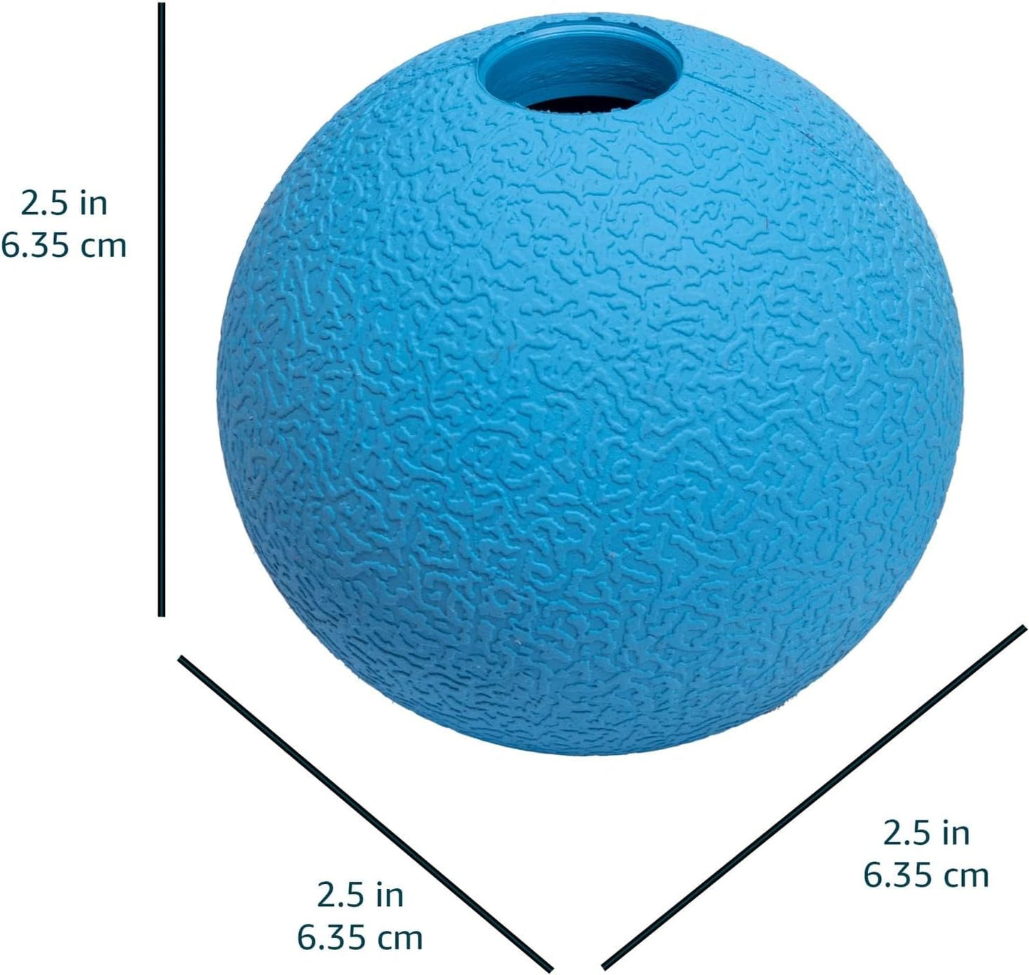 Amazon Basics Dog Toys, Interactive Supreme Rubber Balls, (Pack of 3), 2.5 inch, Blue, Orange