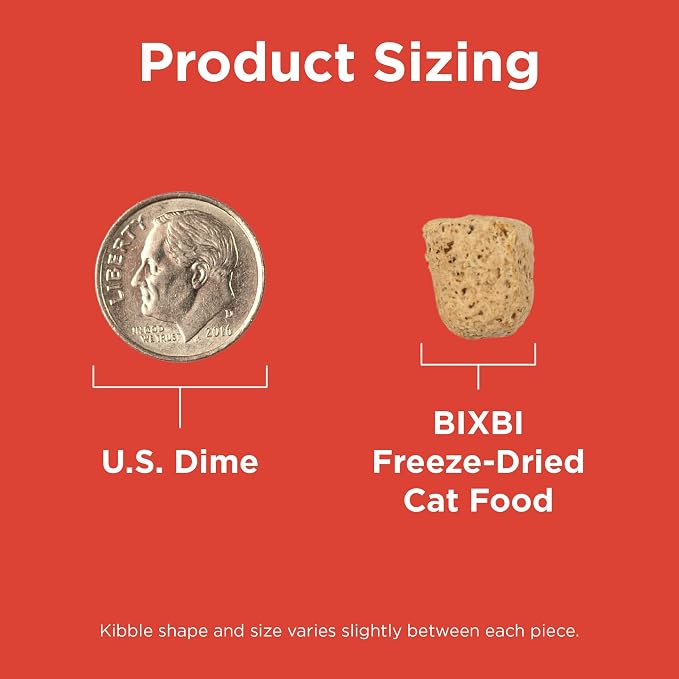 BIXBI Rawbble Freeze Dried Cat Food, Beef Recipe, 10 oz - 97% Meat and Organs, No Fillers - Pantry-Friendly Raw Cat Food for Meal, Treat or Food Topper - USA Made in Small Batches