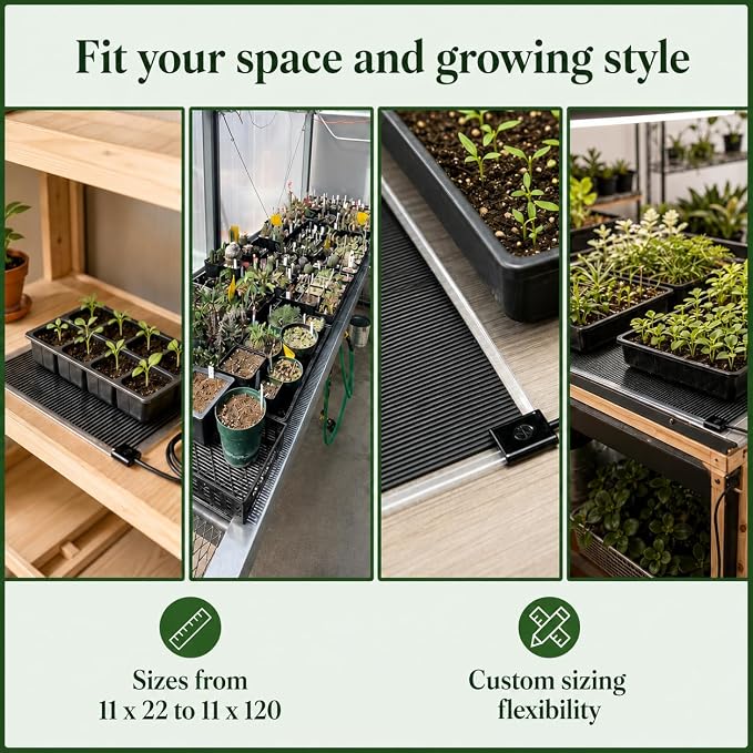 Seedling Heat Mat 11" x 24" - Water-Resistant Plant Heating Pad for Germination, Seed Starting, Propagation, Rooting Cuttings, Hydroponics and Indoor Gardening, Made in USA