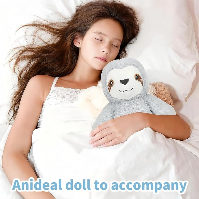 rytopt Breathing Stuffed Animal, Breathing Sloth, Simulated Breathing Sounds, 4 Gear Adjustment, Volume Control, with Music & Lights