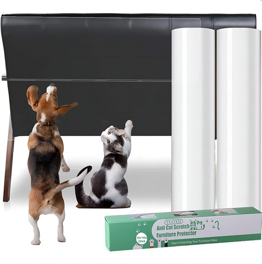 2Pack Thicken Anti Cat Scratch Furniture Protector,118"x8"Single-Sided Sticky,Couch Corner Protectors for Cats, Transparency cat Couch Protector