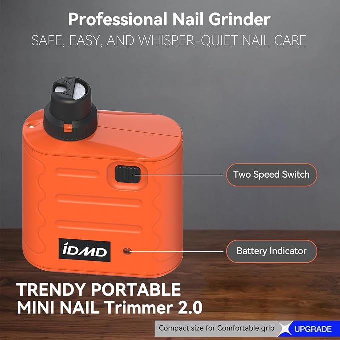 Dog Nail Grinder Quiet,Dog Nail Trimmers with Light,Electric 2-Speed Pro Pet Nail Grinder,Painless Paws Grooming & Smoothing Tool for Dogs, Cats and Other Animals