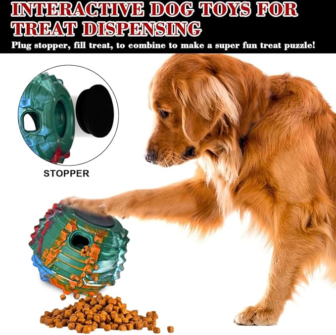 XHX Long-Lasting Interactive Dog Toy to Keep Your Pup Distracted - Safe for Dogs - Low-Mess Design - Dog Toys for Small Dogs 10-25 lbs(Green Background)