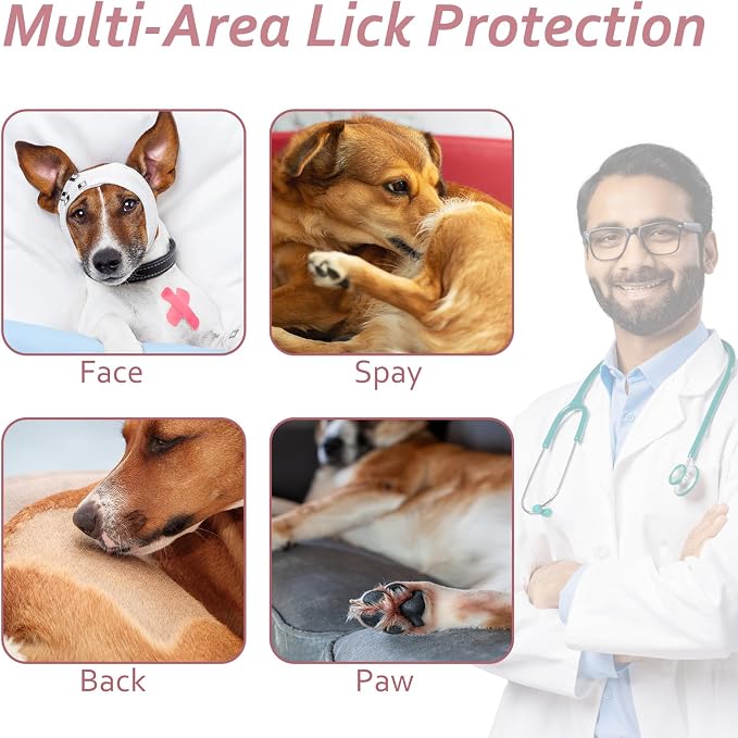 Dog Cone Collar with Snap-on Detachable Soft Liner, Lightweight Transparent Elizabethan Alternative to Stop Licking, for Spay Neuter Surgery Recovery, for Medium Large Small Dogs (Pink,XS)