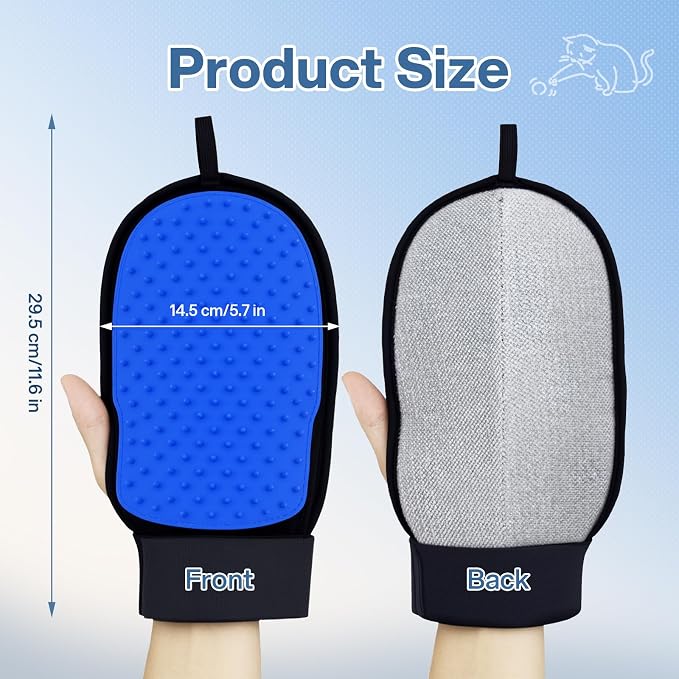 CLEANGOR 2Pcs Pet Hair Removal Glove for Dog & Cat, Reusable Electrostatic Pet Hair Grooming Glove, Magic Brush Pet Hair Remover Tool for Carpet, Sofa, Furniture, Car Seats and Clothing