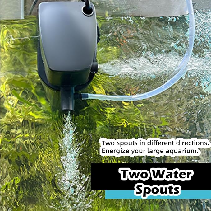 Aquarium Filter for 10-45 Gallon Tank, U-V Fish Tank Green Clean Machine Submersible Powerful Pump Canister Filter 158GPH for Pond Turtle Tank Saltwater Freshwater Crystal Clear Green Killing
