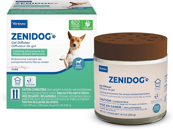 Virbac ZENIDOG® Gel Diffuser | Dog Calming Pheromone Diffuser for Stress Relief No Electricity Required and Lasts up to 2 Months
