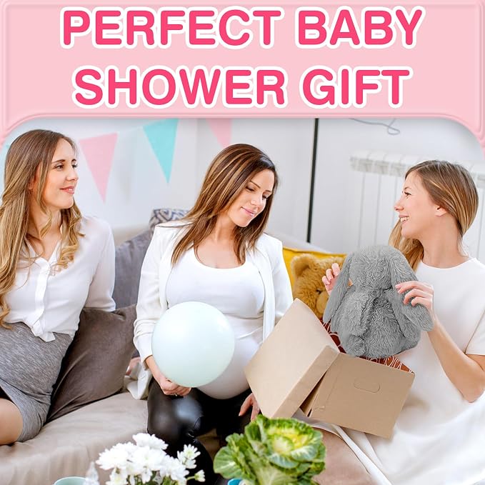 Baby Soother Cry Activated Sensor Toys,Heartbeat Bunny for Babies,Plush Stuffed Animal for Newborn Infants,Toy Vibrating with Mom’s Heartbeat,Baby Shower Gifts for Girls and Boys