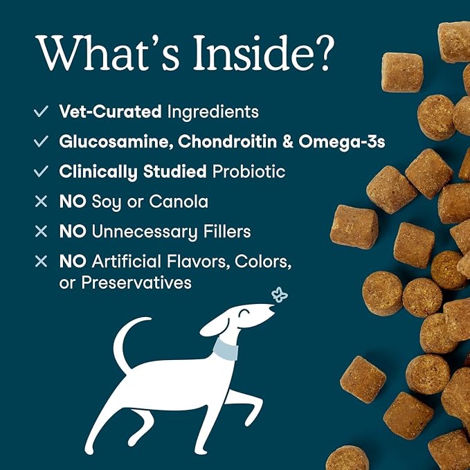 Fera Pets Dog Multivitamin Chews with Glucosamine and Probiotics - Essential Dog Vitamins & Minerals - Promotes Healthy Digestion & Joints - Boosts Skin & Coat Health with Omega-3s - 10 Soft Chews