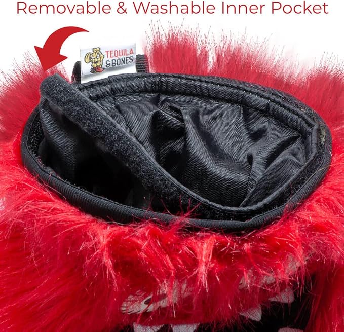 Tequila&Bones Dog Treat Bag Training Pouch, Hands-Free Dog Treat Pouch, Dog Walking Pouch, Waist Bag | Washable Inner Bag | with Belt, Clip & Drawstring Closure (Dexter)