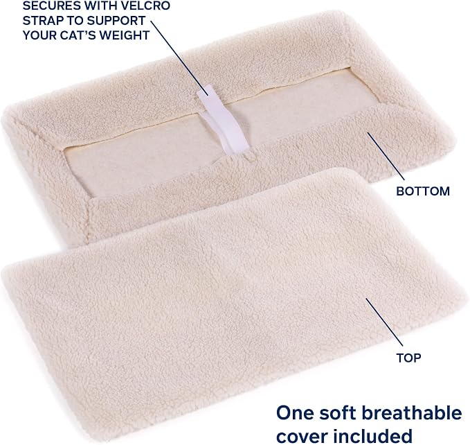 Prevue Pet Products TabbyNapper Easy Mount Cat Hammock Bed Perch - Indoor Window Cat Bed and Perch for Small and Large Cats, Fleece Cushion, No Tools Needed, No Drilling or Wall Screws