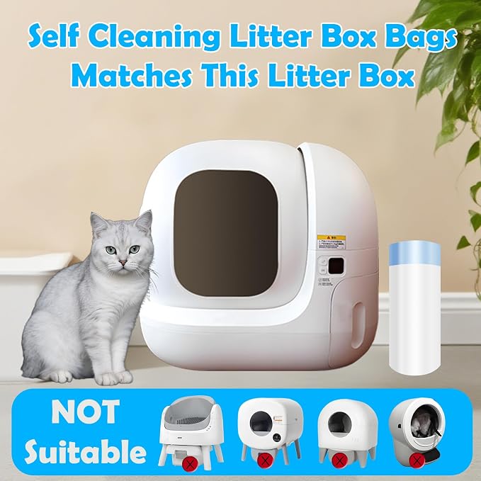 Cat Litter Bags 120 Count, 21.65"X11.8",Self-Cleaning Cat Litter Box Liners Bags Waste Bags for Pet Poop,Thick Heavy Duty Drawstring Replacement Cat Litter Liners,Tear-Resistant