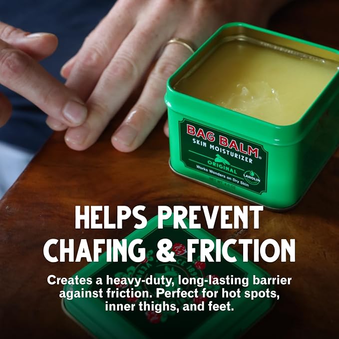 Bag Balm Vermont's Original Skin Moisturizer - Full Body Hydrating Skin Care: Dry Hands, Lips, Face, Feet & More - Unscented, Cruelty & Paraben Free - Day & Night, Men & Women (4oz Tin, Made in USA) | camping-soaps-and-shampoos