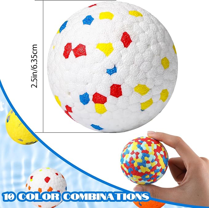 Lenwen 10 Pcs Dog Toy Balls Tennis Ball for Aggressive Chewers Interactive for Large Medium Small Puppy Boredom and Stimulating Bouncy Floating Rubber Toy(2.5 Inch,Glitter Color)