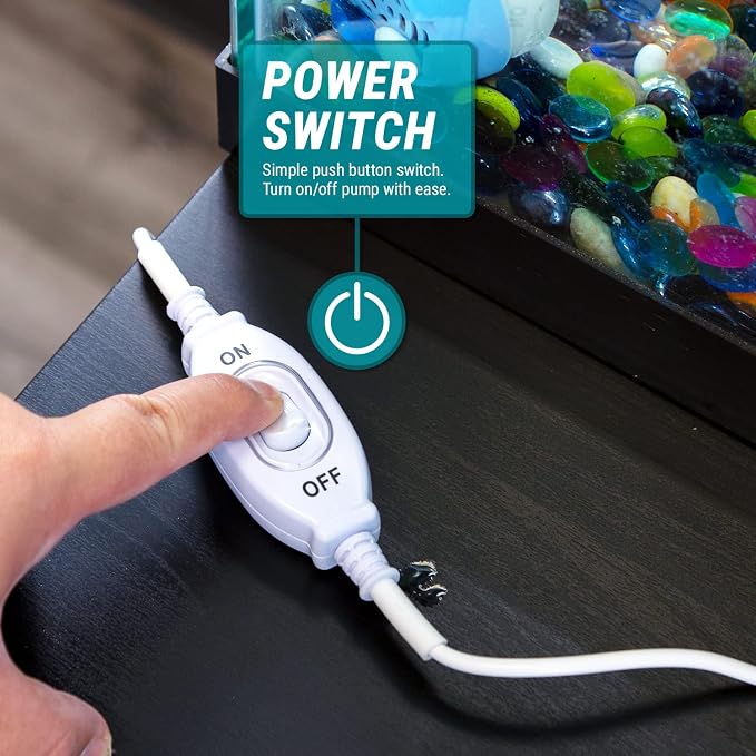 TERA PUMP TRAQUA-XXL Electric Pump for Extra Large Fish Tank Aquarium | 50 feet Hose/pump to 2nd floor, Flow Rate Control nozzle, Safety Double On Off Button with 3ft wire, Water Filter