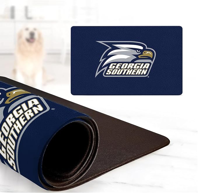 Georgia Southern Eagles Officially Licensed Food and Water Mat for Dogs and Cats | 18" x 29" | Non-Slip | Water-Proof