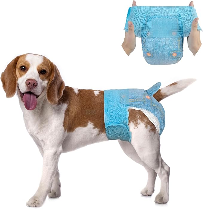 Dono Disposable Pull Up Dog Diapers Female for Small Dogs-60Count, Size M | 360° Elastic Waistband, For Female in Heat, Super Absorbent SAP Core, Wider Leak-Proof Edges, Tail Hole, Breathable Fabric