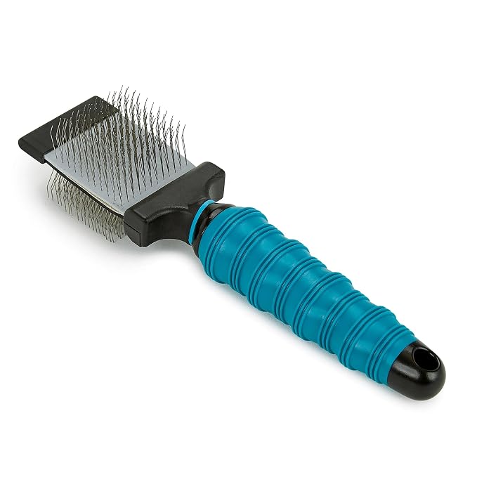 Dog and Cat Coat Grooming Tools Improved Double Sided Flexible Slicker Brushes (Set of Both Slicker Brushes)
