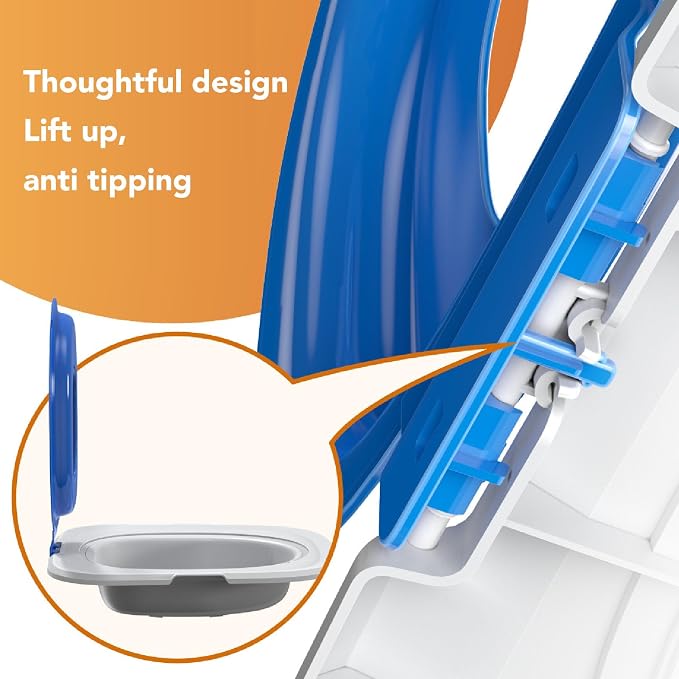 Upgraded Cat Toilet Trainer Kit, Universal Reusable Cat Potty Toilet Training Kit, Removable Cat Toilet Training Kit, Toilet Litter Box Trainer for Home Pet Care (Blue)