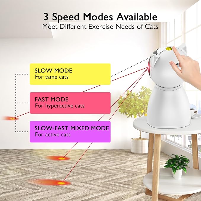 Valonii Cat Toys [2025 Newly Upgraded] Real Random Trajectory Rechargeable Motion Activated Cat Laser Toy Automatic,Interactive Cat Toys for Indoor Cats/Kitten/Dogs