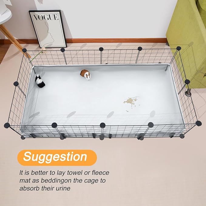 DZWLKJ Guinea Pig Cage Liner Tarp Bottom Waterproof and Washable Base Also for Rabbits, Bunny, Chinchesillas, Hedgehog, Ferrets and Other Small Animals(12x24 inches)