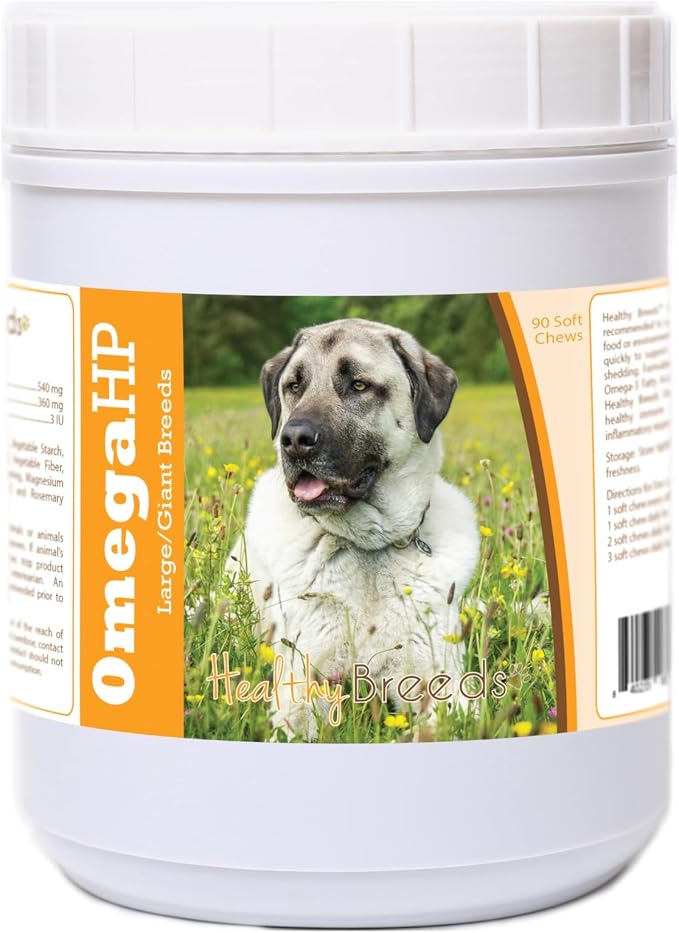 Healthy Breeds Anatolian Shepherd Dog Omega HP Fatty Acid Skin and Coat Support Soft Chews 90 Count