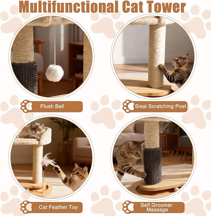 Small Cat Tree Tower Cat Scratching Post for Indoor Kittens