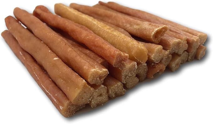 Top Dog Chews Turkey Tendon Round -Soft -Made in The USA - Large 1LB/ 16oz/ 453g (6", Roasted)