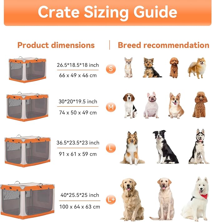 36" Collapsible Dog Crate for Large Dogs - Portable Soft Travel Kennel with Lockable Zippers, Waterproof Base, Washable Cover, Patented Screw Frame for Adjustable Tension, Outdoor, Indoor, Car Use