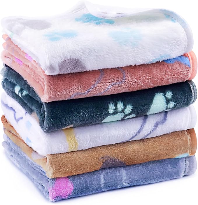YedsIntu 6 Pcs Washable Guinea Pig Blankets Absorbent Small Animal Fleece Bedding Cage Liners Reusable Pet Pee Pad Sleep Mat Pad Cover for Hamster Ferret Rabbit Chinchilla Hedgehog (Grey, 20" x 30")