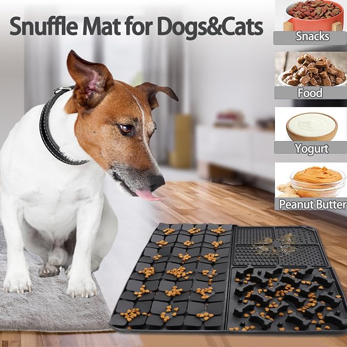 Silicone Snuffle Mat for Dog & Femont Slow Feeder Lick Mat with Suction Cups for Slow Eating