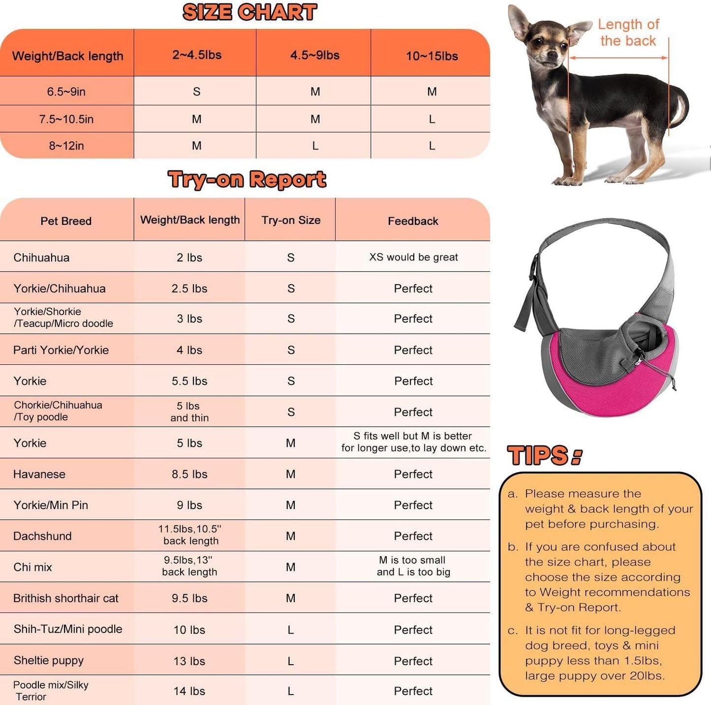 YUDODO Pet Sling Carrier for Small Dogs & Cats – Hands-Free Puppy Carrier with Safety Hook, Large Zipper Pocket, Soft Breathable Mesh, Adjustable Strap & Reflective Strip (Pink 1.0 M)