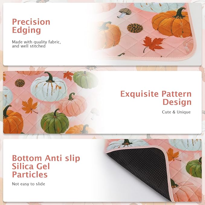 IEUUMLER Washable Pee Pads for Dogs, 2 Pack Pumpkin Pattern Reusable Waterproof Puppy Potty Pads, Non-Slip Absorbent Pet Training Pads for Playpen Crate Bed EU016 Pink Pumpkin, 41x36