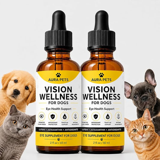 Advanced Vision Formula for Dogs, Support Eye Health with Lutein Zeaxanthin, Astaxanthin Helps Maintain Clear and Reduces Cloudiness, 2 Fl oz (2 Pcs)