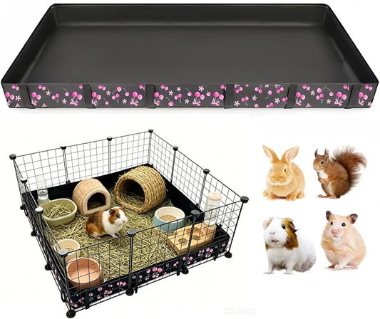 DZWLKJ Guinea Pig Cage Liner,Washable Tarp Bottom Base,Cherry Graphic,36"x48", Reusable for Rabbit, Chinchilla, Hedgehog, Ferret & Other Small Animals.