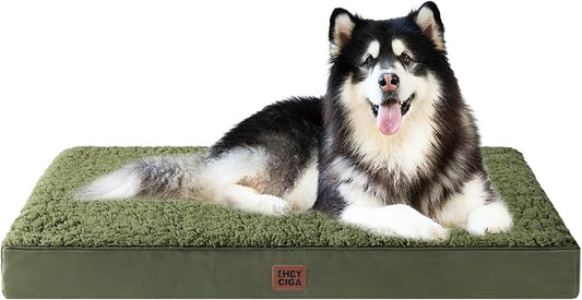 EHEYCIGA Orthopedic Foam Dog Bed, XXL, 47"L x 29"W x 3.5"Th, Dark Green