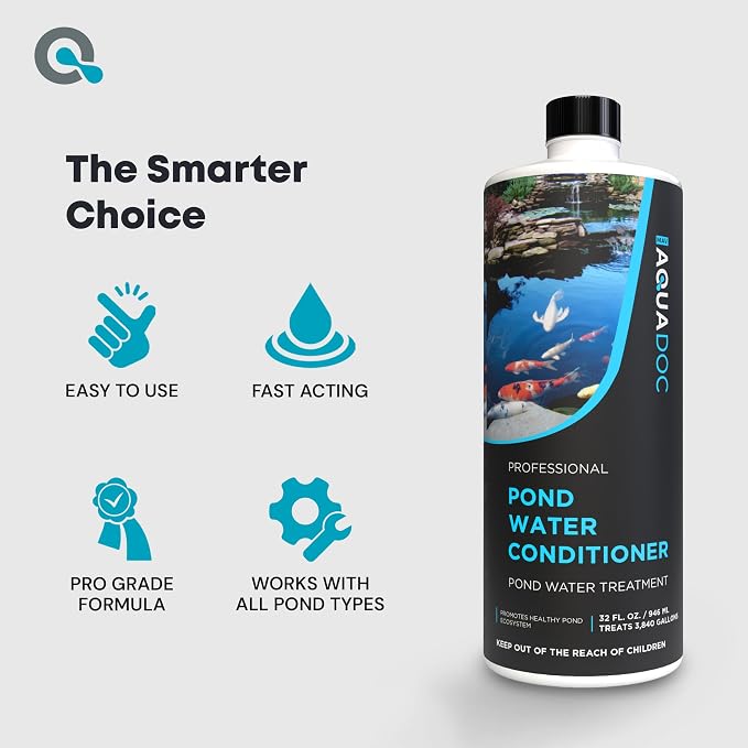 AquaDoc Fish Pond Water Conditioner - 32oz - Pond Dechlorinator for Outdoor Ponds - Made in USA