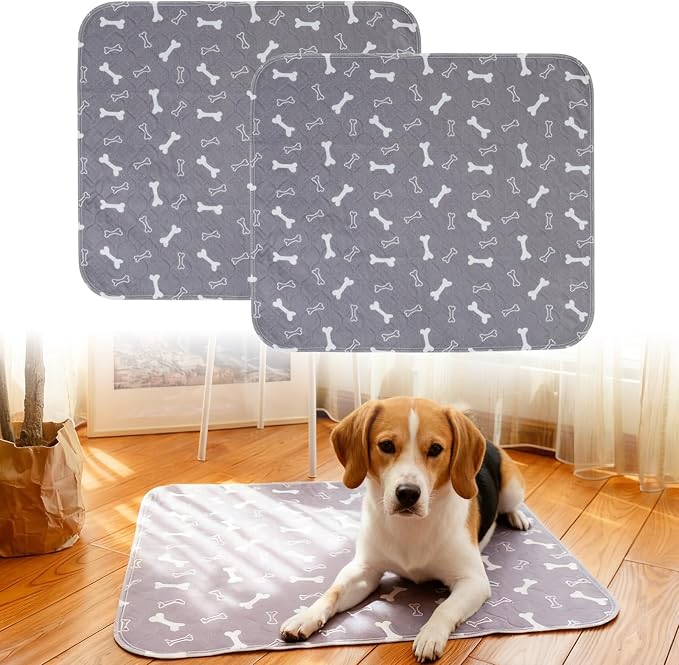 2 Pack Puppy Pads with Pheromones,Washable Puppy Pads for Dogs,Leak-Proof & Anti-Slip,Reusable Absorbent Dog Training Pad for for Playpen,Whelping Box,Potty Training (31.5" × 35.4")