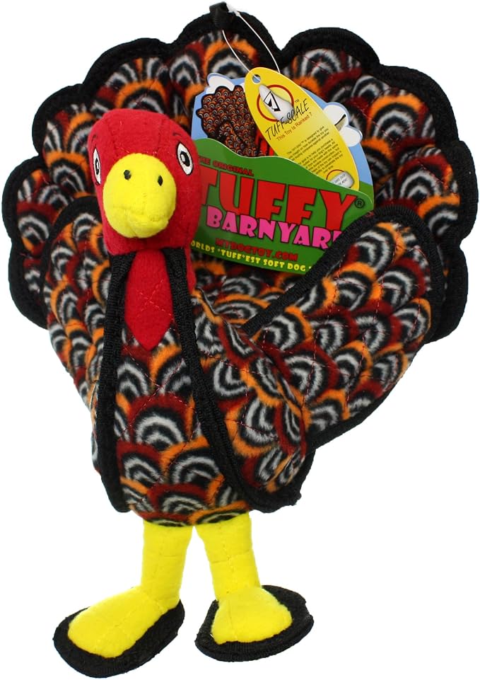 TUFFY® : 2 Pack Turkey Dog Toy: Ultra Durable Plush Toy with Multiple Layers & Reinforced Seams, Washable and Floats, Original Construction