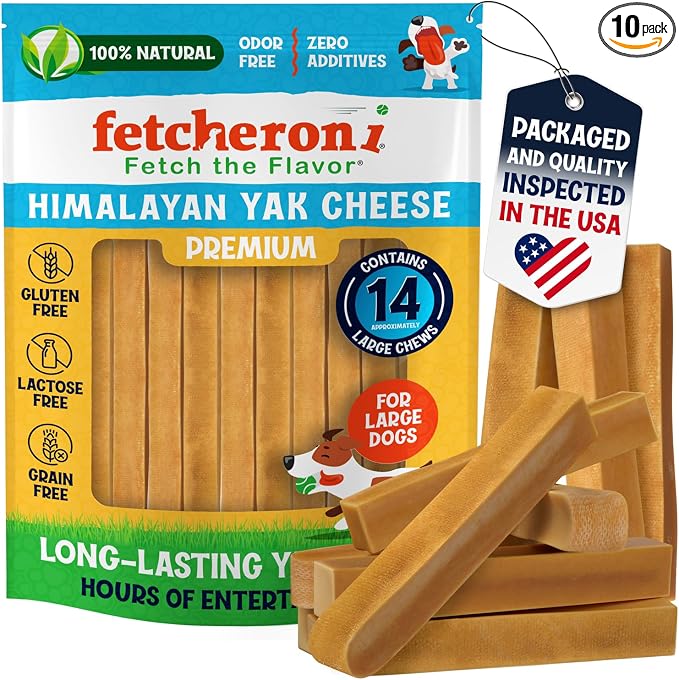 Himalayan Yak Cheese Chews - Natural Dog Bones - Yak Cheese Himalayan Dog Chews – Long Lasting Himalayan Dog Cheese Chew - Yak Chews for Large, Medium and Small Dogs (Large, 3lb Bag)
