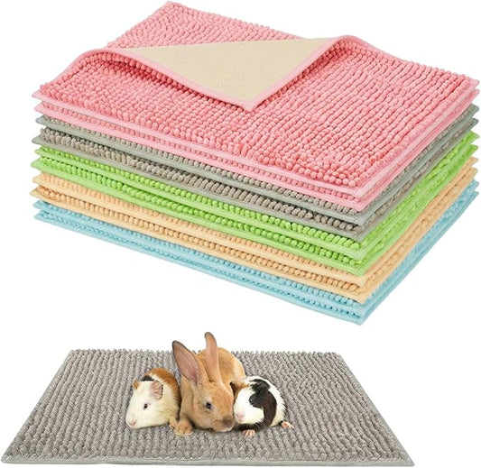20 PCS Guinea Pig Cage Liners 30 x 40 cm (12 x 16 in) Washable Reusable Fleece Pee Pads with Non Slip Backing for Small Animals Rabbit Bunny Hamster