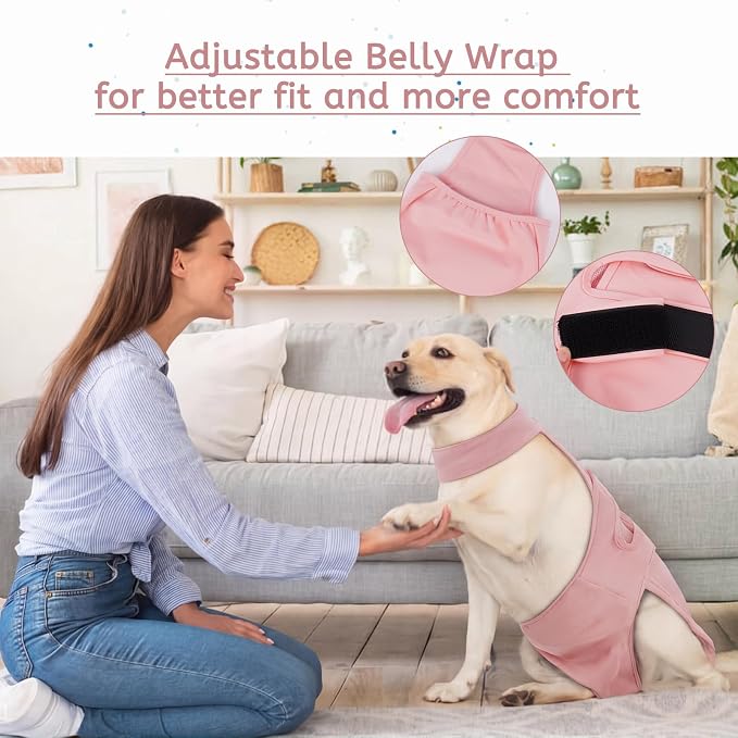 Dog Diapers Female Reusable Washable Period Diaper with Suspender,Adjustable Dog Panties Anti-Harassment, Doggie Diapers for Incontinence, Heat Cycles, or Senior Dogs（XS-XL）
