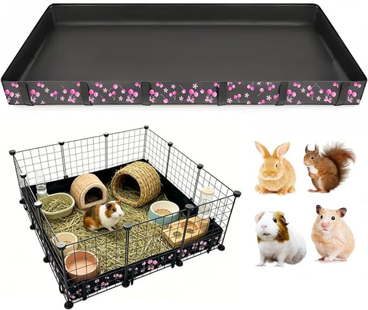 DZWLKJ Guinea Pig Cage Liner,Washable Tarp Bottom Base,Cherry Graphic,36"x36", Reusable for Rabbit, Chinchilla, Hedgehog, Ferret & Other Small Animals.