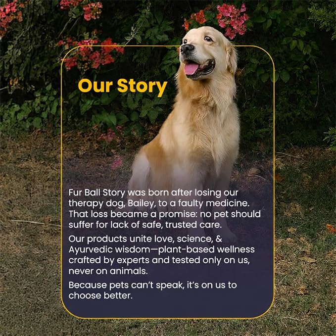 Fur Ball Story Calm Pet Pro - Calming Supplement for Dogs & Cats | Supports Relaxed Mood | Banana-Vanilla Flavour (50 Tablets)