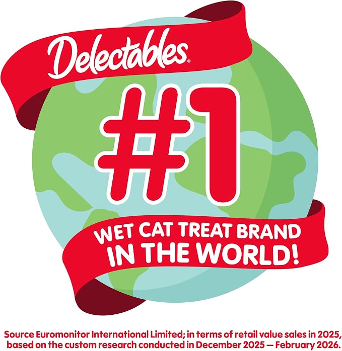 Delectables Lickable Spoon Handheld Wet Cat Treats Made with Real Salmon & Tuna, Creamy Puree, Mess Free, Quick & Easy, Grain-Free, No Added Fillers, No Added Preservatives, Variety Pack, 32ct